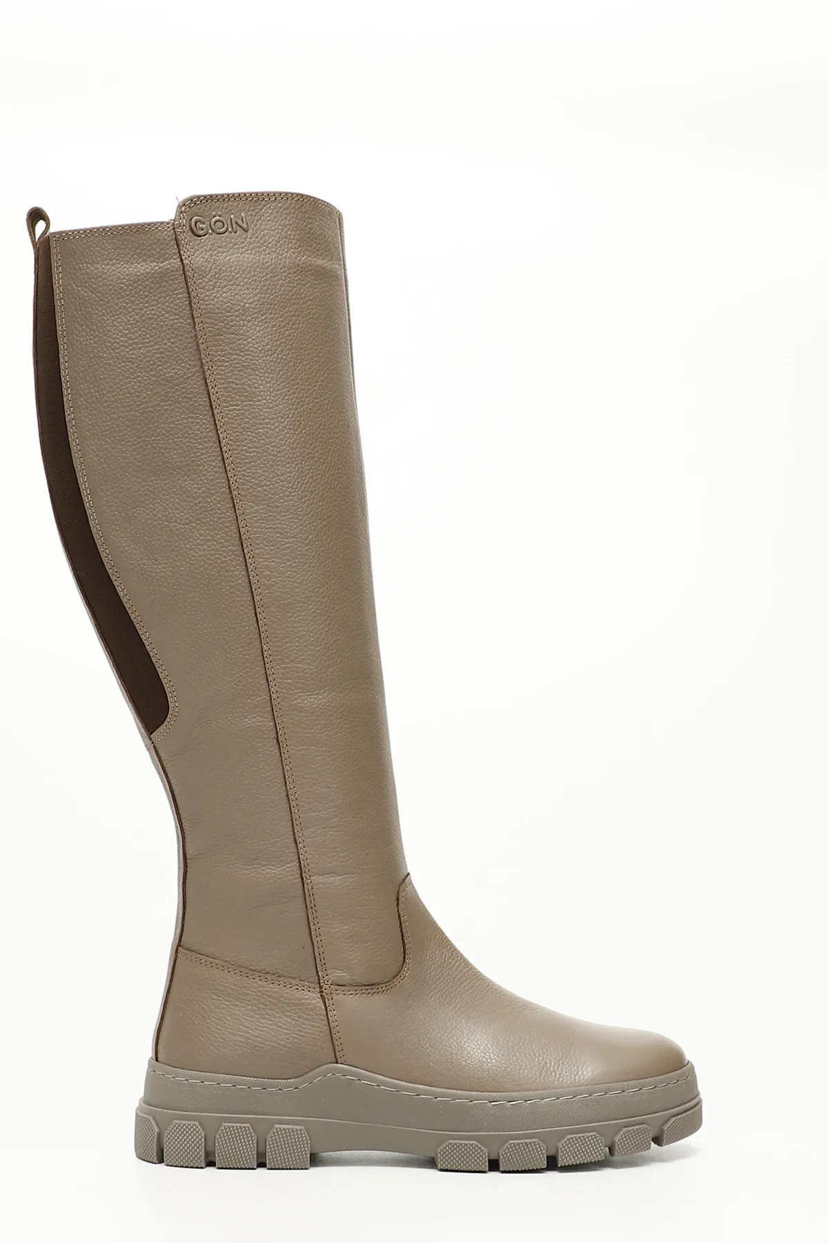 GÖNDERİ(R)  MINK FLOTER Damen-Tagesstiefel aus echtem Leder mit runder Zehenpartie, Keilabsätzen und Reißverschluss 47521