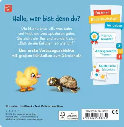 Mein erstes Vorlese-Fühlbuch: Bist du eine Ente?