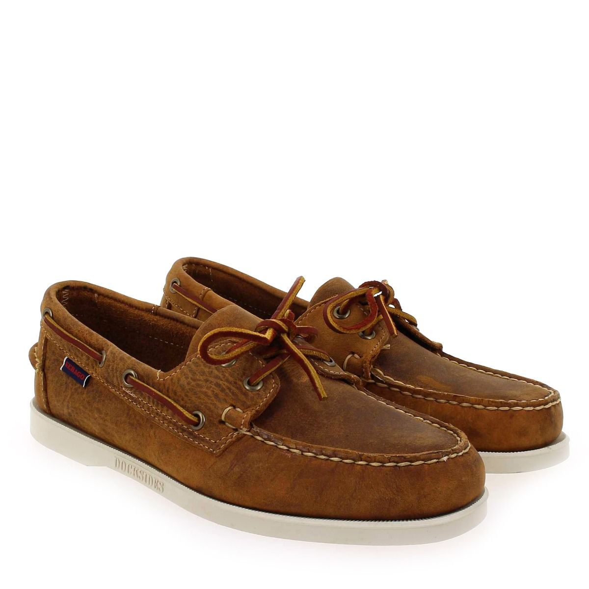 Sebago  DOCKSIDE PORTLAND CRAZY H - Cognac
