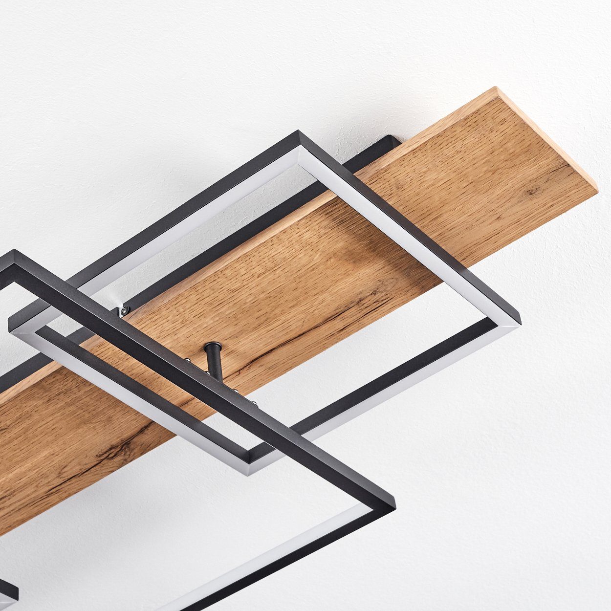 hofstein Deckenleuchte Palermo dimmbare Deckenlampe aus Metall/Holz, 3000 Kelvin