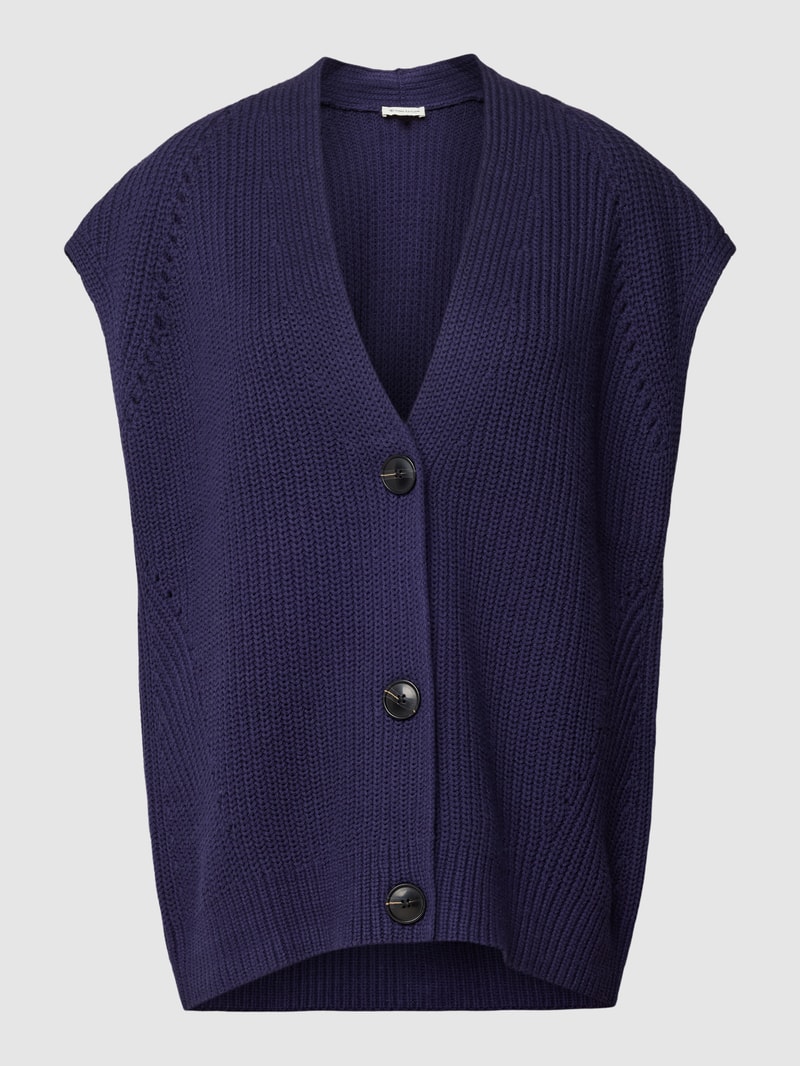 Strickweste mit Strukturmuster in marineblau