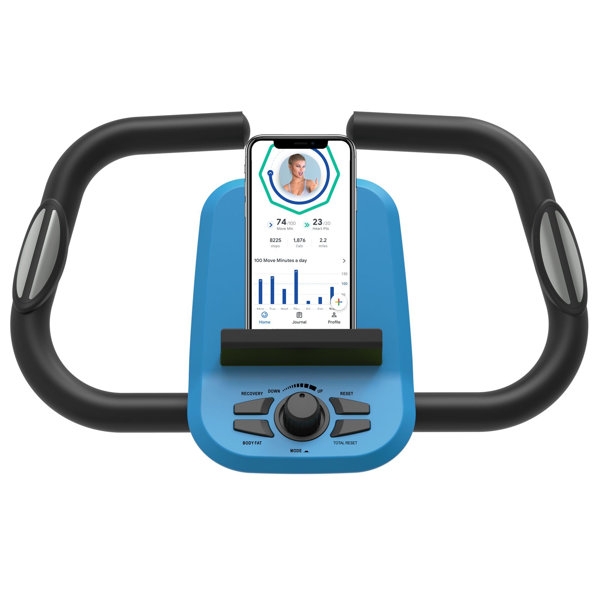 SportTronic Heimtrainer 8 Widerstandsstufen (Set, Spar-Set, mit LCD Display), Bike Trimmrad Standfahrrad Sport Fahrrad für Zuhause / klapp Rad