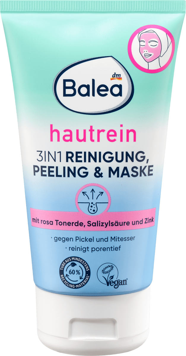 Reinigung, Peeling & Maske 3in1 hautrein, 150 ml