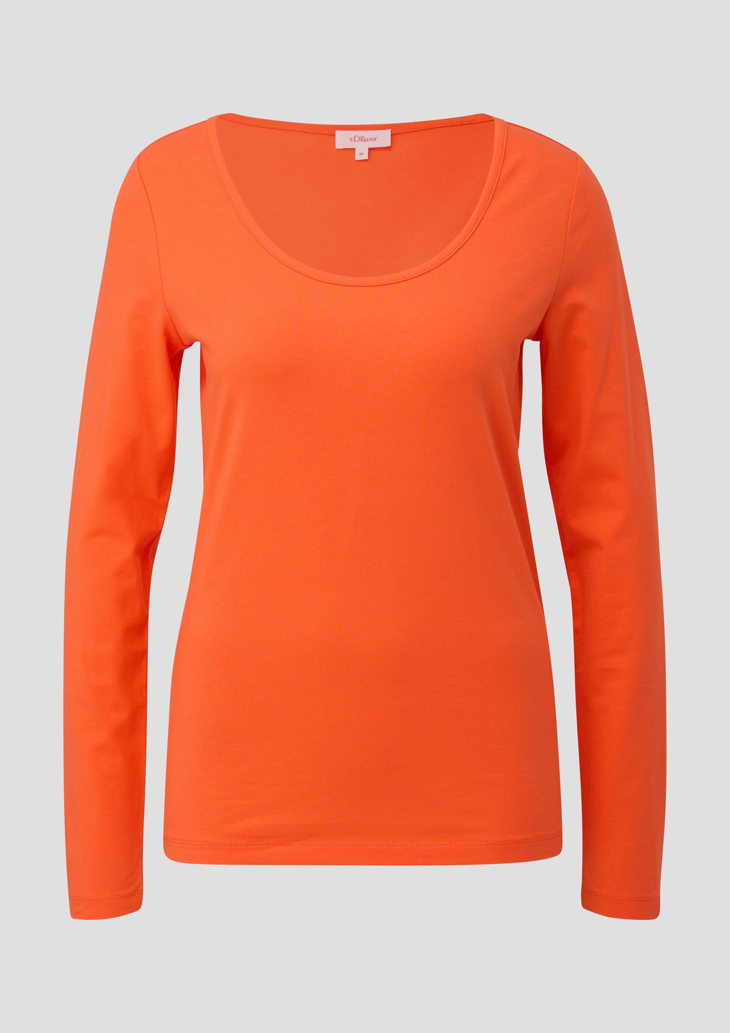 Langarmshirt mit Scoop Neck  2139882-2504