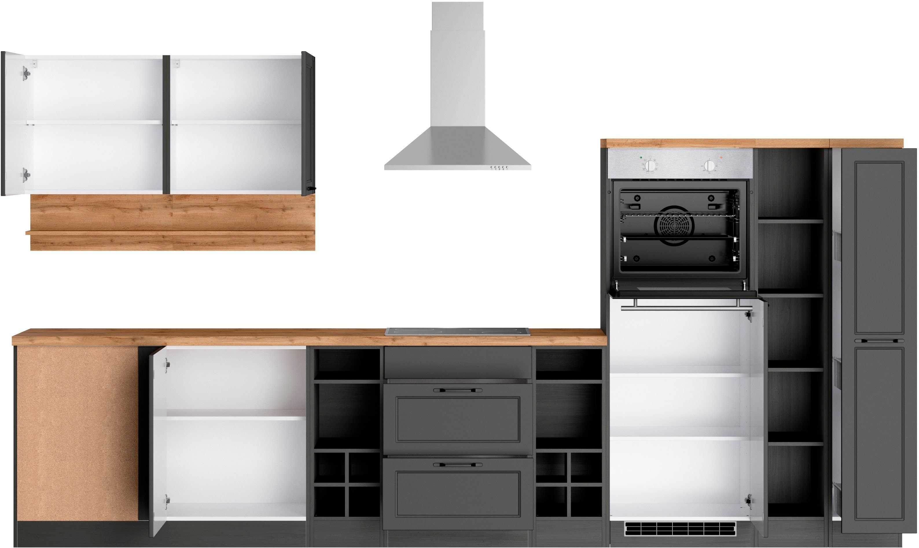 HELD MÖBEL Küche Lana, Stellbreite 240/360 cm, wahlweise mit E-Geräten