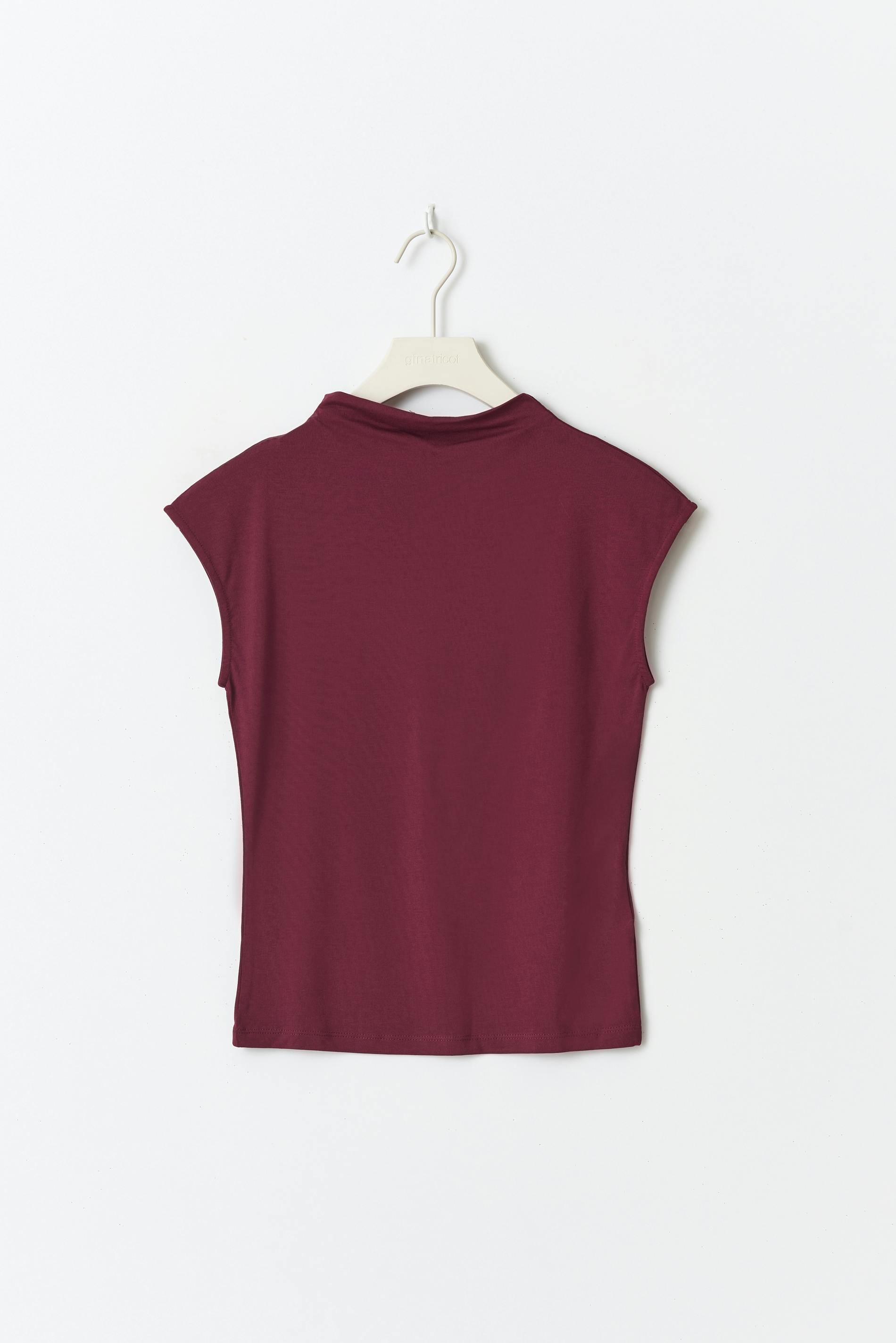 Soft touch funnel neck top