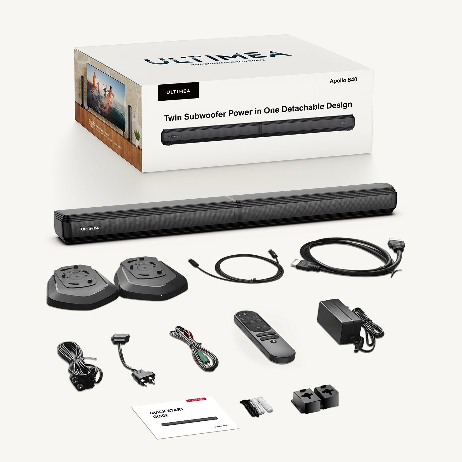 Ultimea Apollo S40 2.2 Soundbar (100 W, Abnehmbar Lautsprecher)