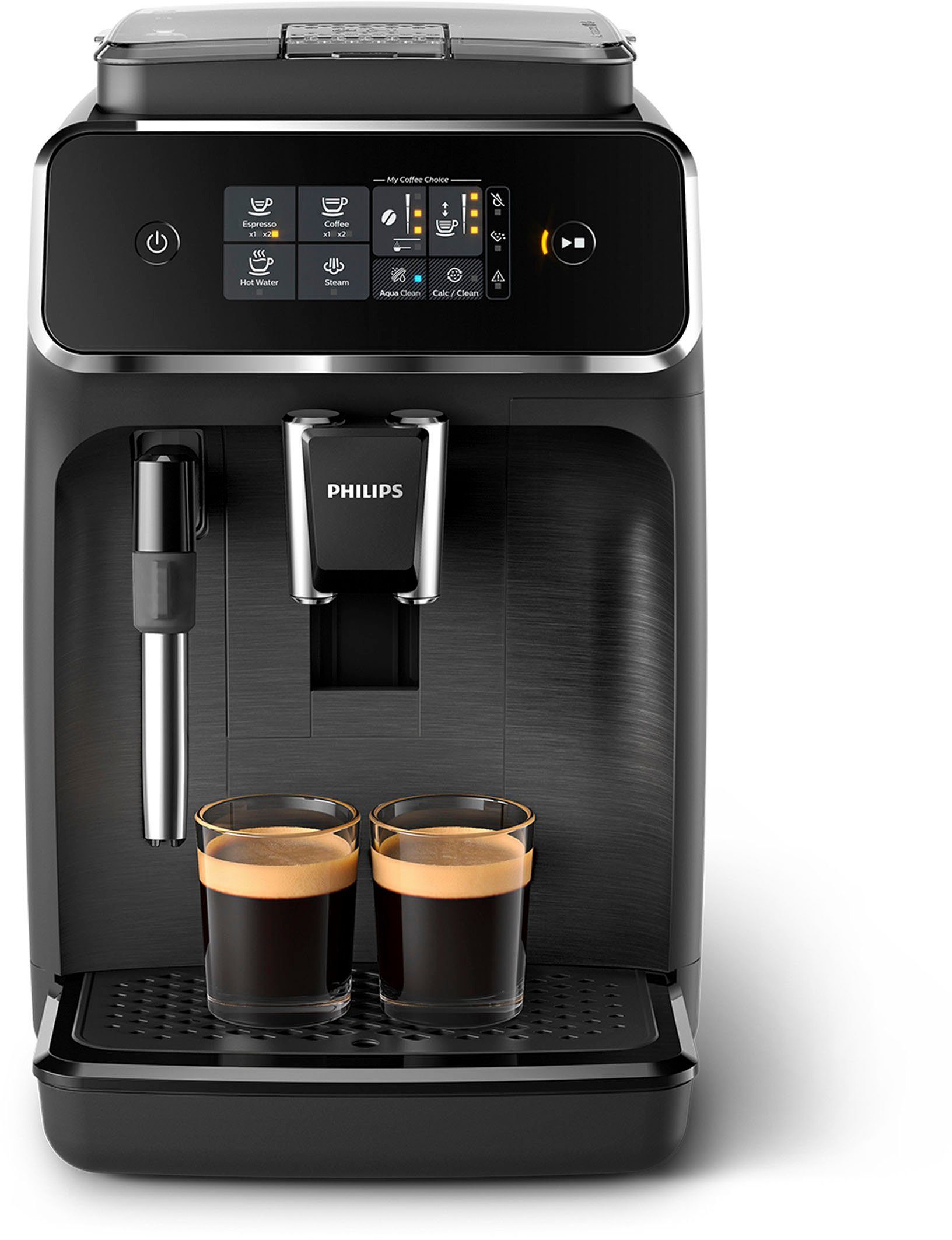 Philips Kaffeevollautomat 2200 Serie EP2220/10, für 2 Kaffeespezialitäten und anpassbarer Aromastärke, mattschwarz
