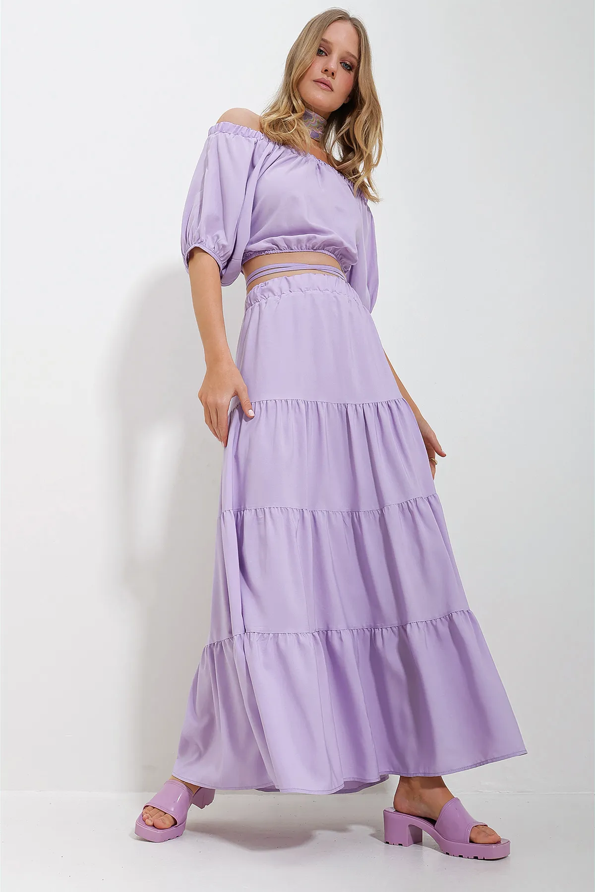 Trend Alaçatı Stili  Zweiteiler - Lila - Regular Fit