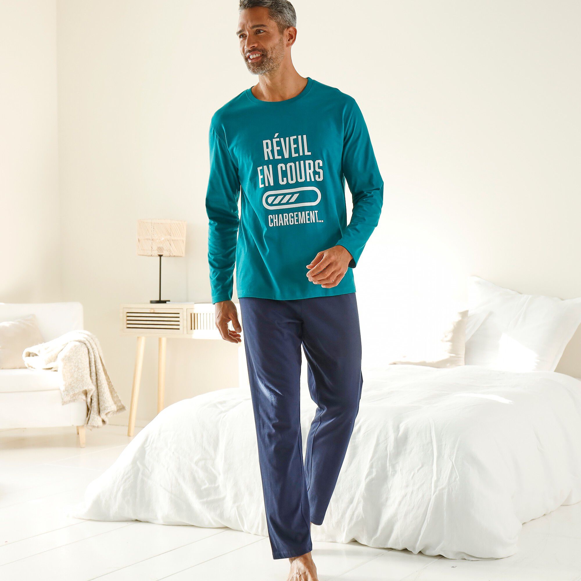 Pyjama col rond à message