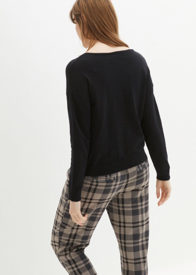Leichter Strickpullover mit V-Ausschnitt aus Baumwolle