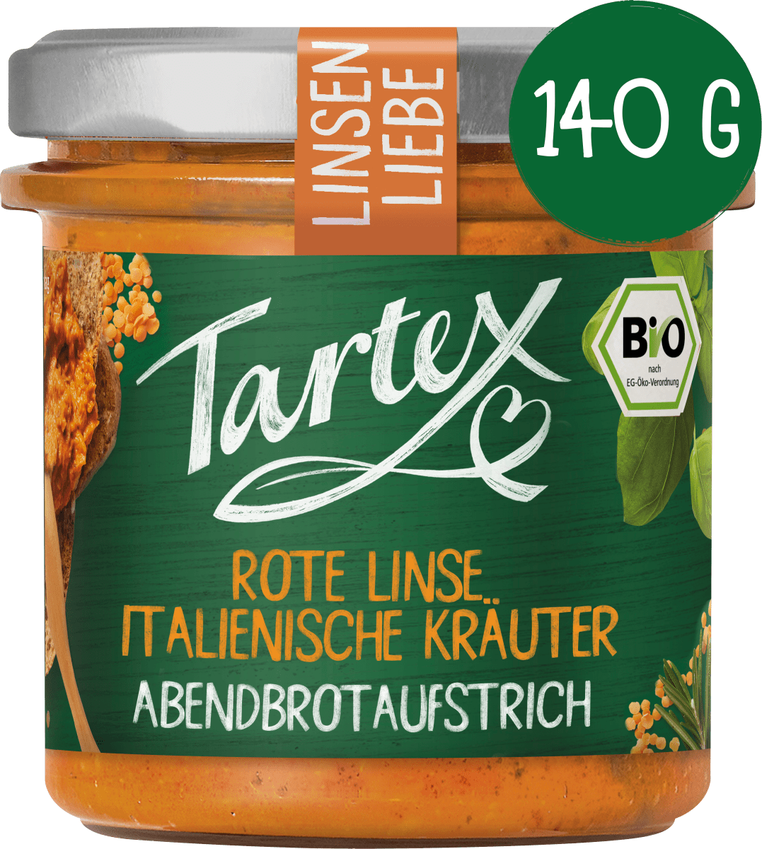 Brotaufstrich, Rote Linse Italienische Kräuter, 140 g