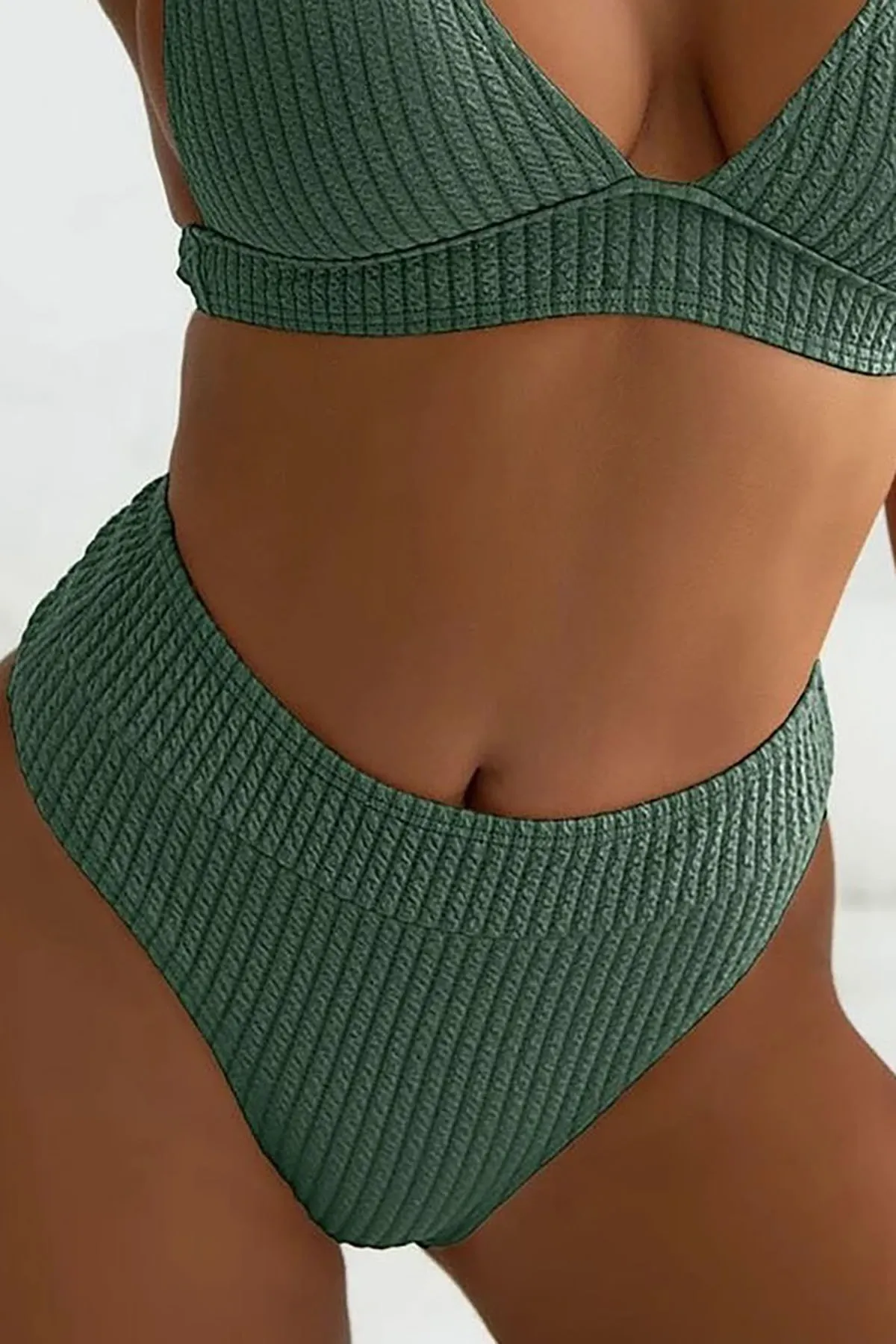 Angelsin  -Erwachsene High Waist Bikinihose aus Spezialstoff Grün