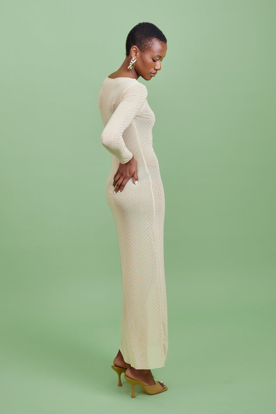Rhinestone mesh dress
