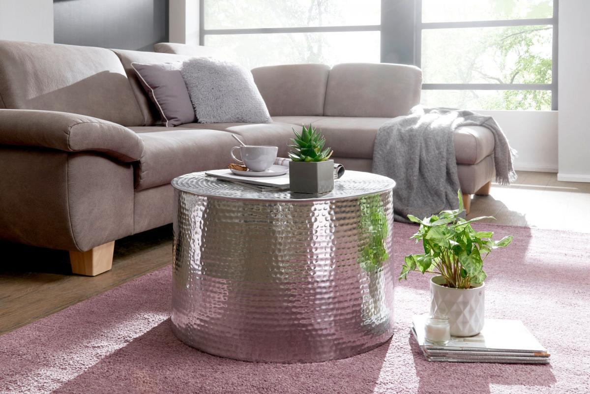 Wohnling Couchtisch RAHI 61 x 40,5 x 61 cm Silber