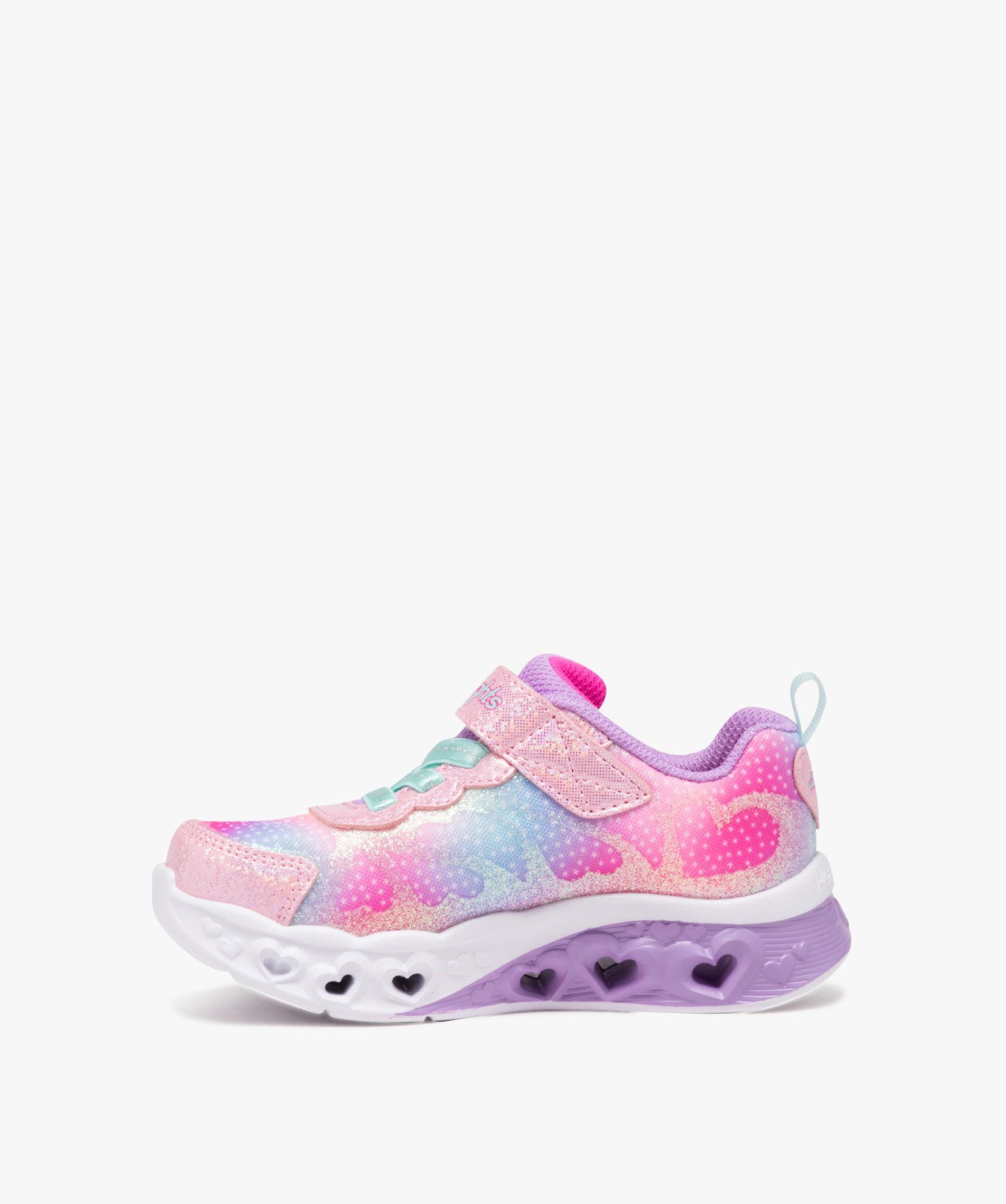 Baskets fille à semelle lumineuse détails coeurs - Skechers rose | GEMO
