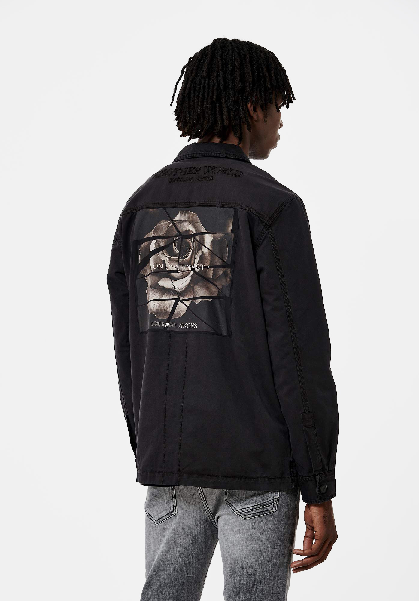 MIX    Veste noire Homme en 100% coton