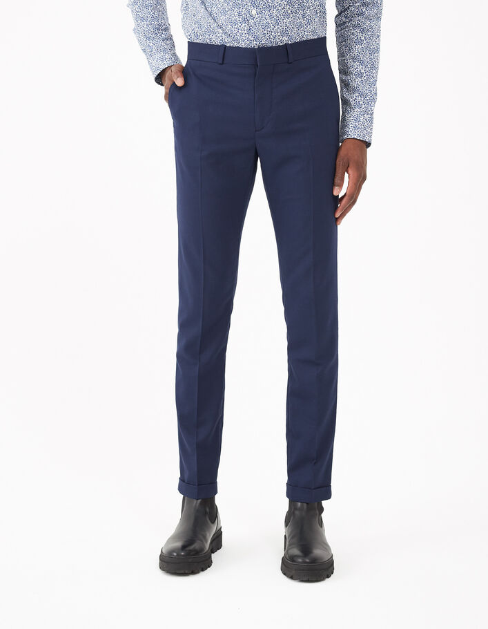 Pantalon de costume SLIM indigo tissu fantaisie Homme