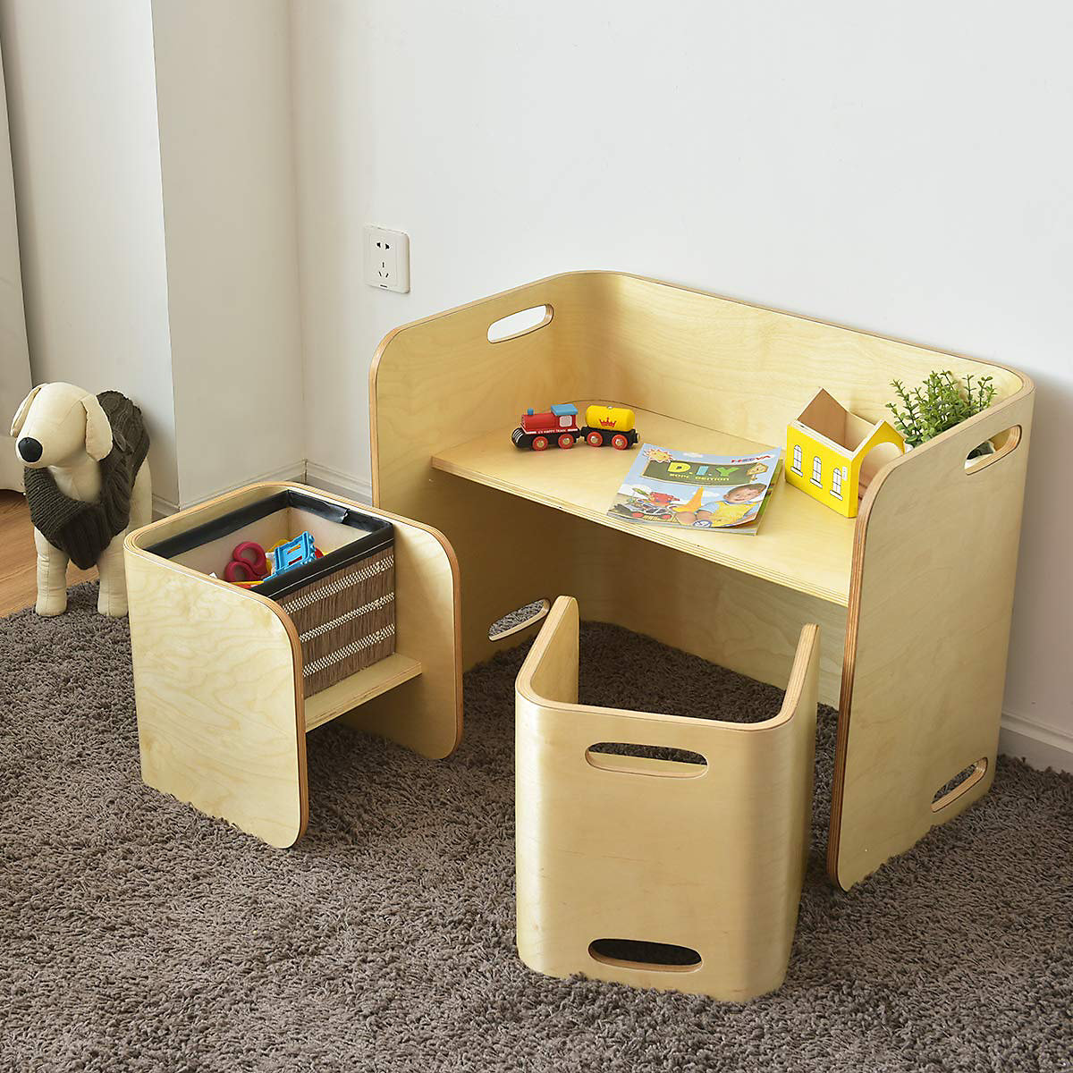 Kindersitzgrupppe 3tlg. Kindertisch Birke