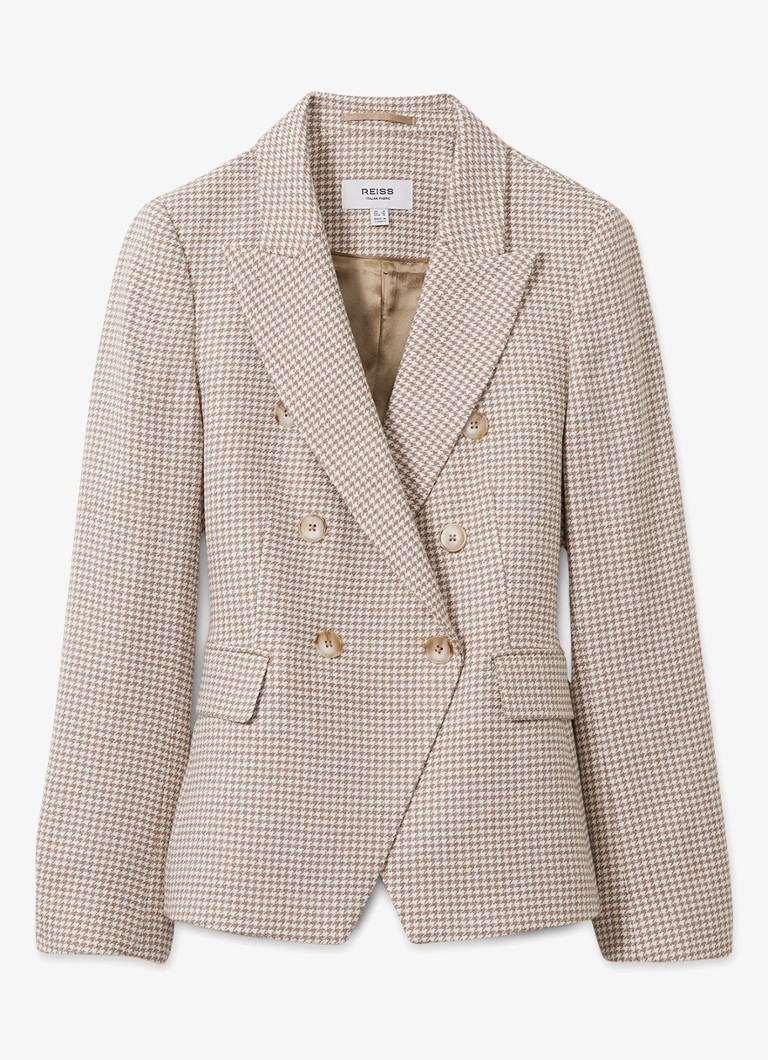 Blazer doppiopetto Elisa di Reiss in misto lana con motivo pied de poule