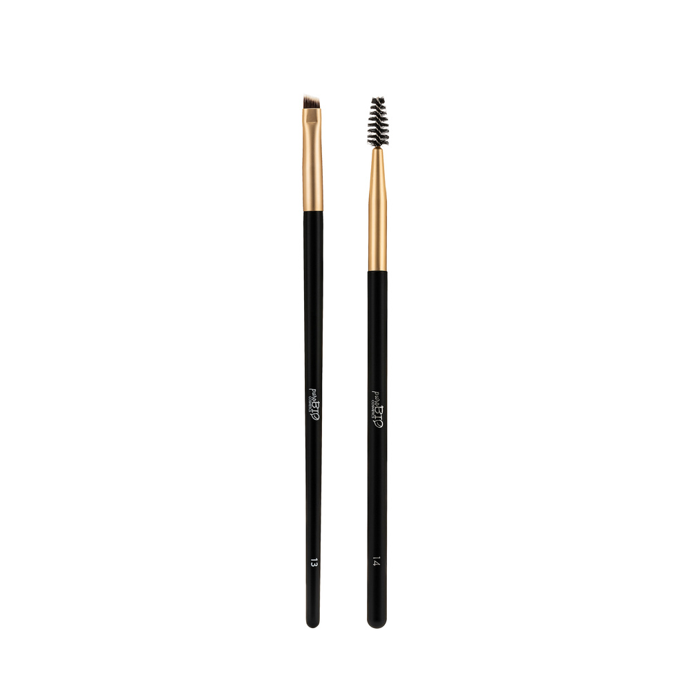Purobio Pinceaux professionnels n°13+14 Set de pinceaux n°13 & 14 - Pour pommade à sourcils