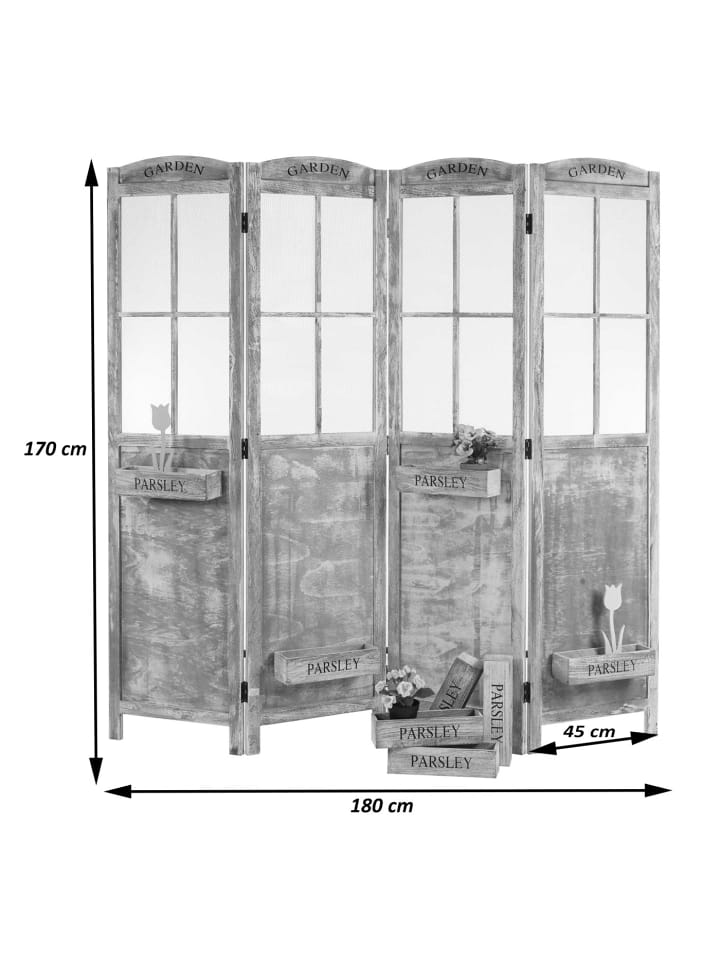 MCW Paravent M66 Pflanzkörbe 4 Paneele günstig kaufen onesize