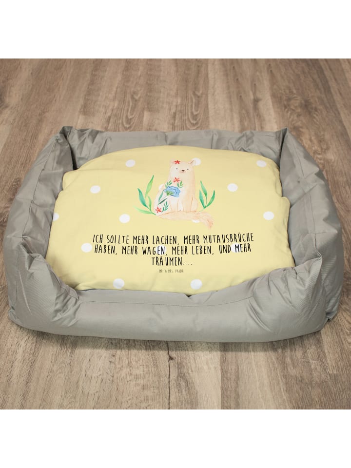 Mr. & Mrs. Panda Katzenbett Katze Blumen mit Spruch in Gelb Pastell günstig kaufen onesize