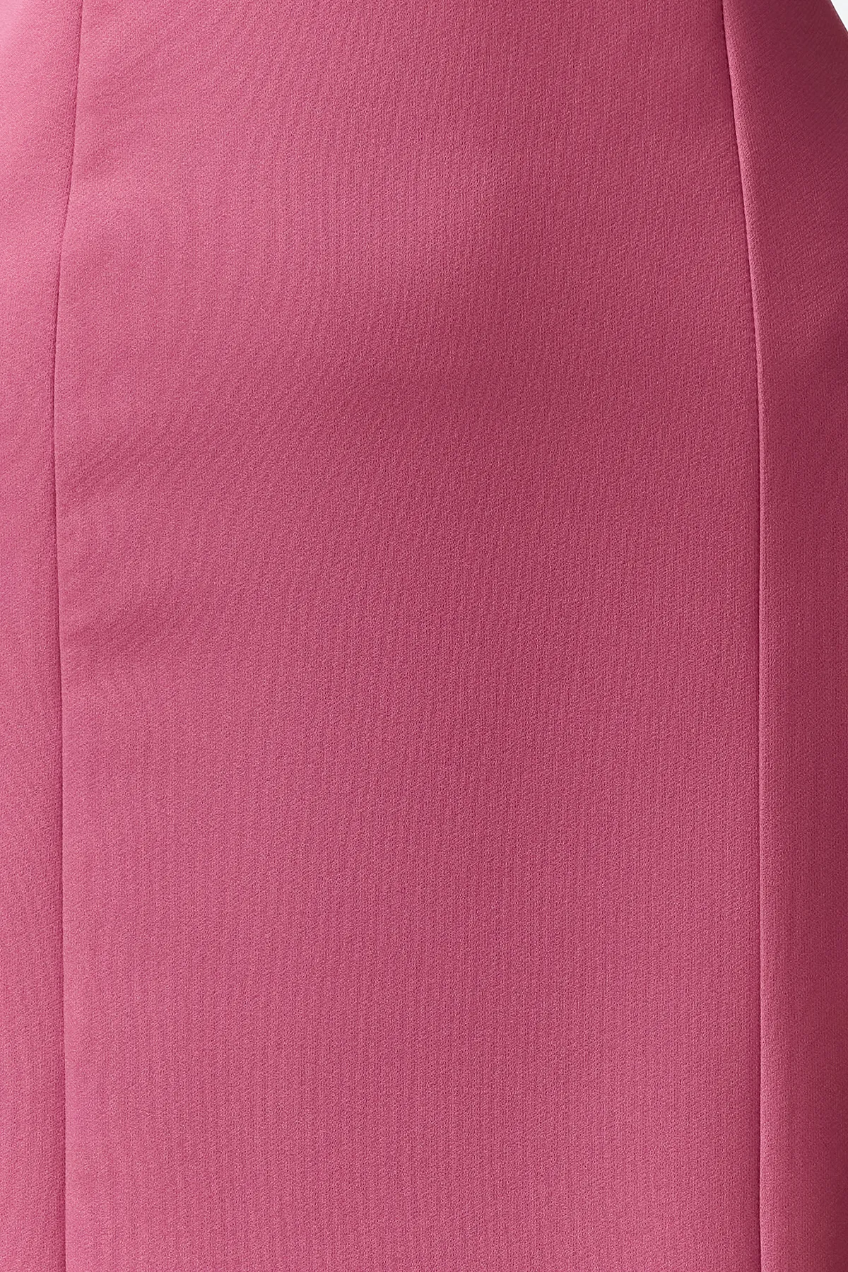 Trendyol Collection  Dried Rose Body Wrap Gewebtes Midikleid mit niedrigen Ärmeln und Rundhalsausschnitt TWOSS24EL00608