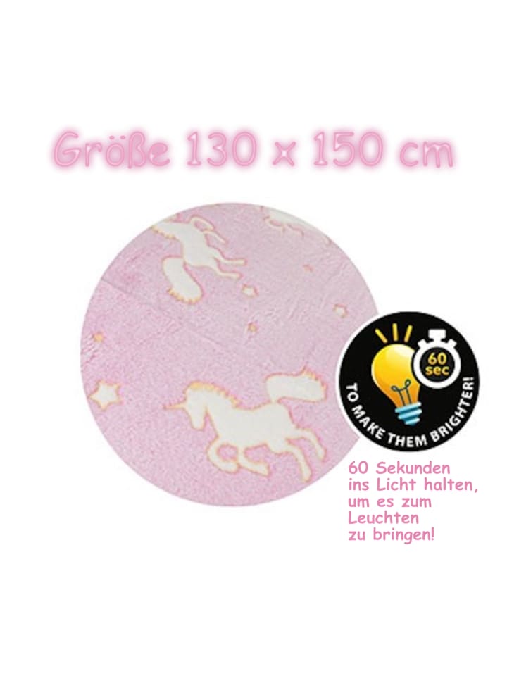 miniHeld Kinderdecke Kuscheldecke Einhorn Motiv leuchtet im Dunkeln 130x150cm 0 Monate günstig kaufen onesize