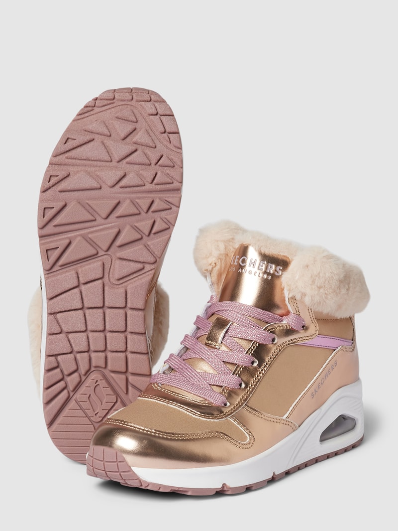 High Top Sneaker mit Label-Details Modell 'UNO - COZY ON AIR' in rose gold