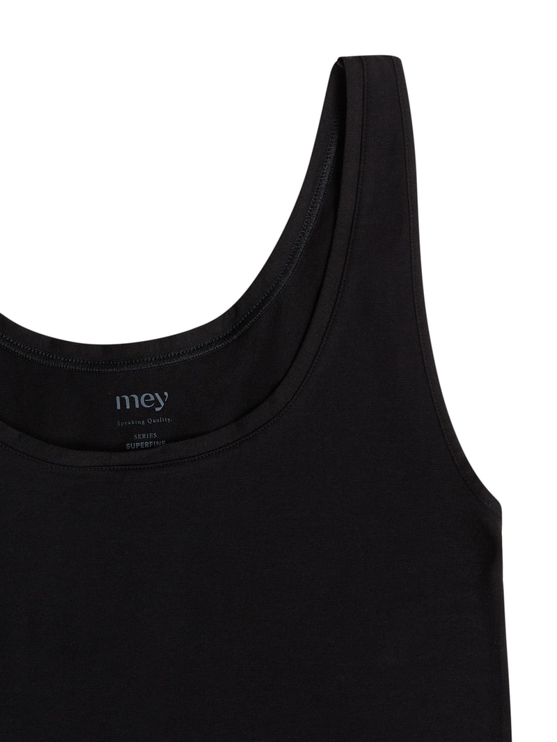 Top mit Rundhalsausschnitt Modell 'Organic' in schwarz