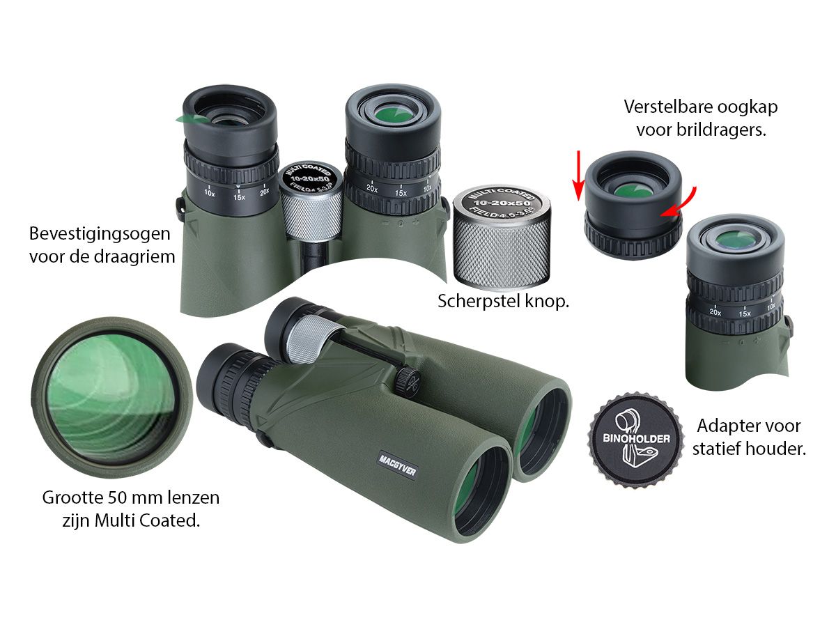 MacGyver 10-20 x 50 Fernglas