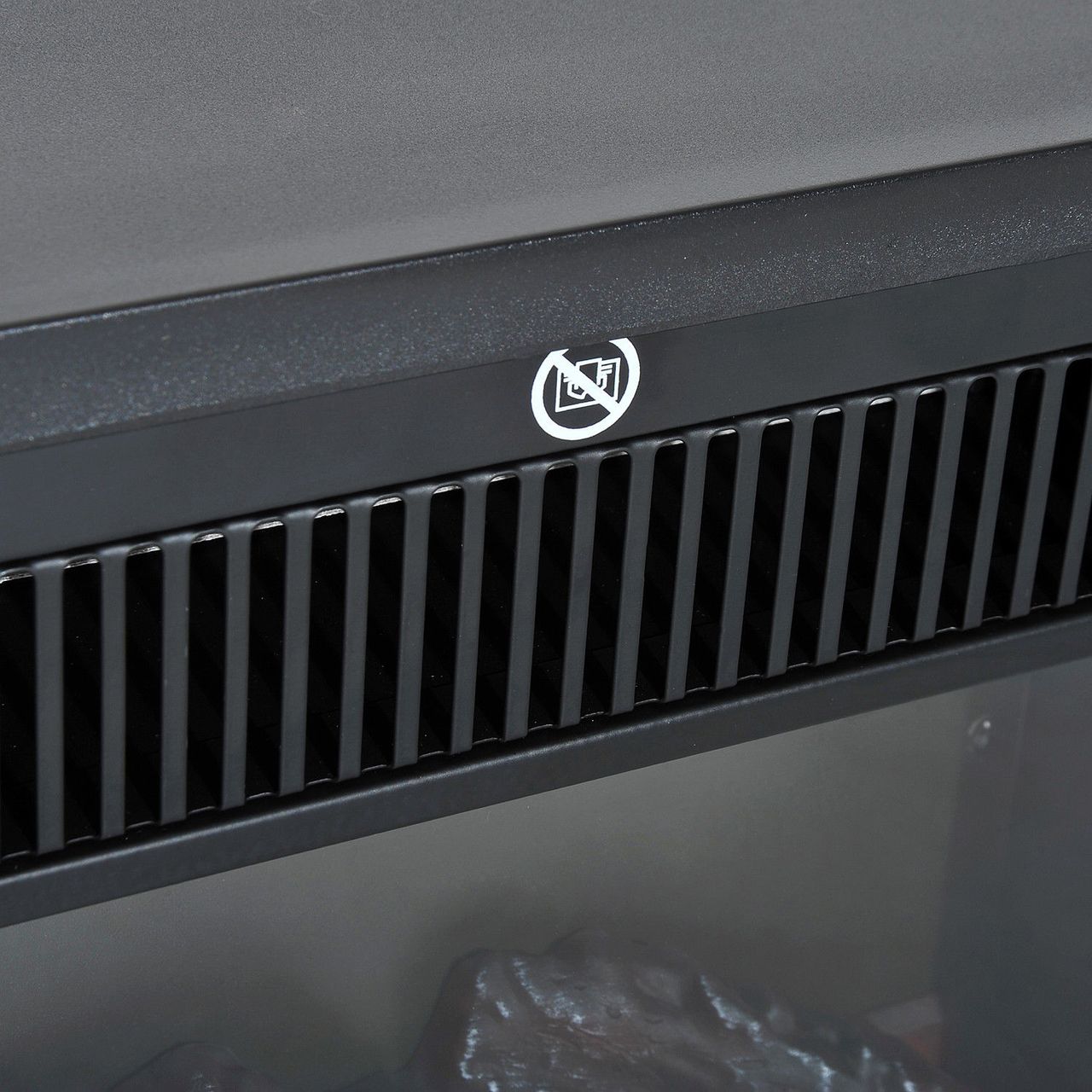 HOMCOM Elektrokamin Elektrischer Kamin Kaminofen Standkamin mit Flammeneffekt 600/1200W, Metall, Schwarz, 38,5x22x30,5 cm