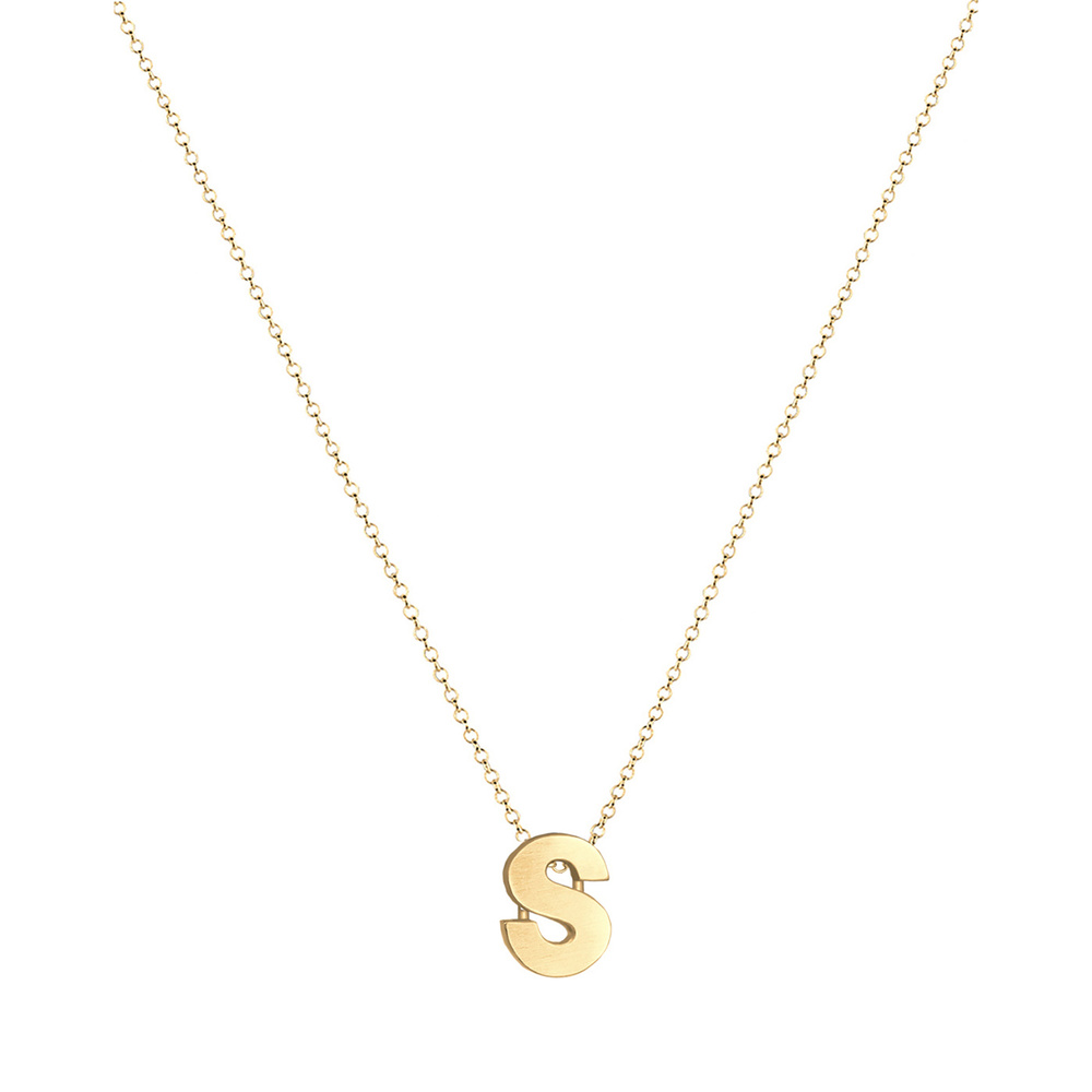 Elli Elli Collier Lettre S Pendentif Basic Minimal Collier Femme (925/1000) Argent Bijoux