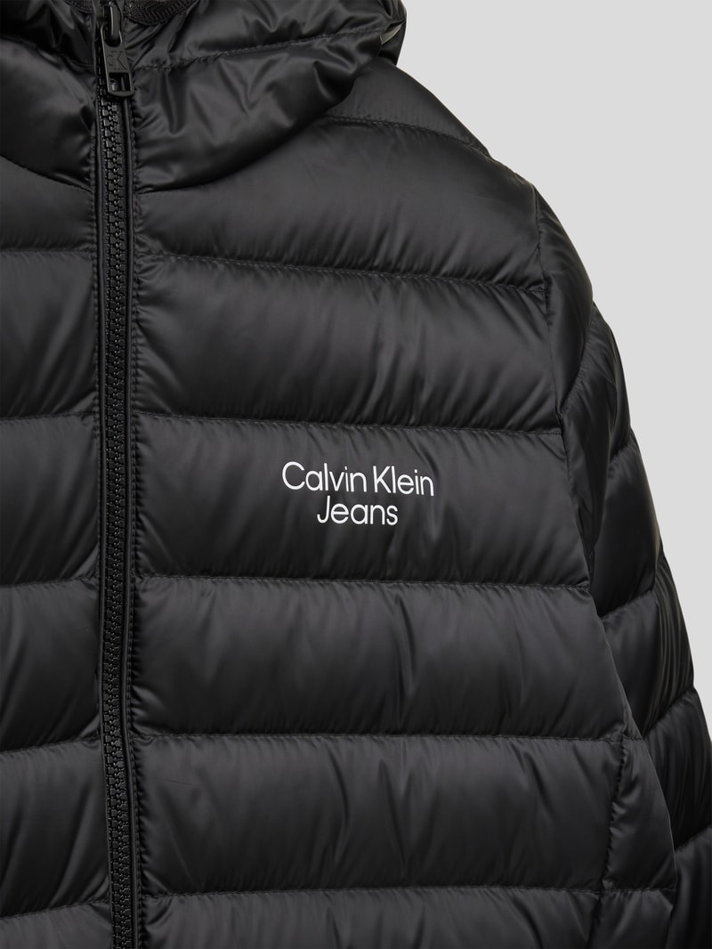 Steppjacke mit Label-Print in black