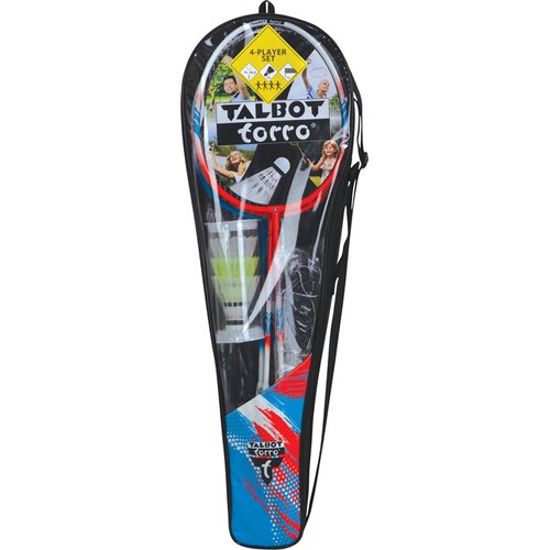 BADMINTONSET TALBOT TORRO PREMIUM BADMINTON-SET 4-FIGHTER, HOCHWERTIGES KOMPLETTSET MIT