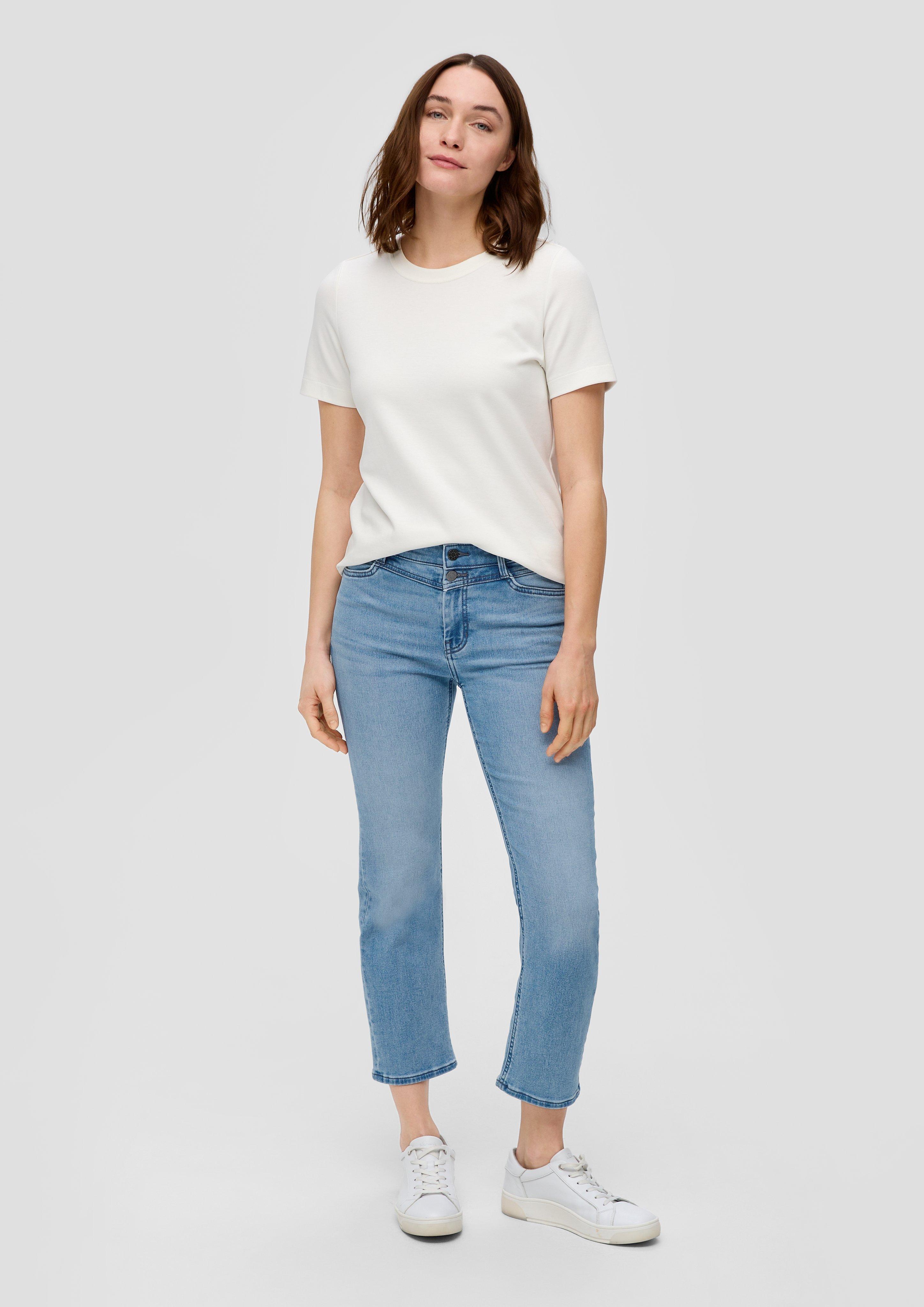 Crop Jeans Karolin / Regular Fit / Mid Rise / Straight Leg / Sattelbund  2140870-57Z5
