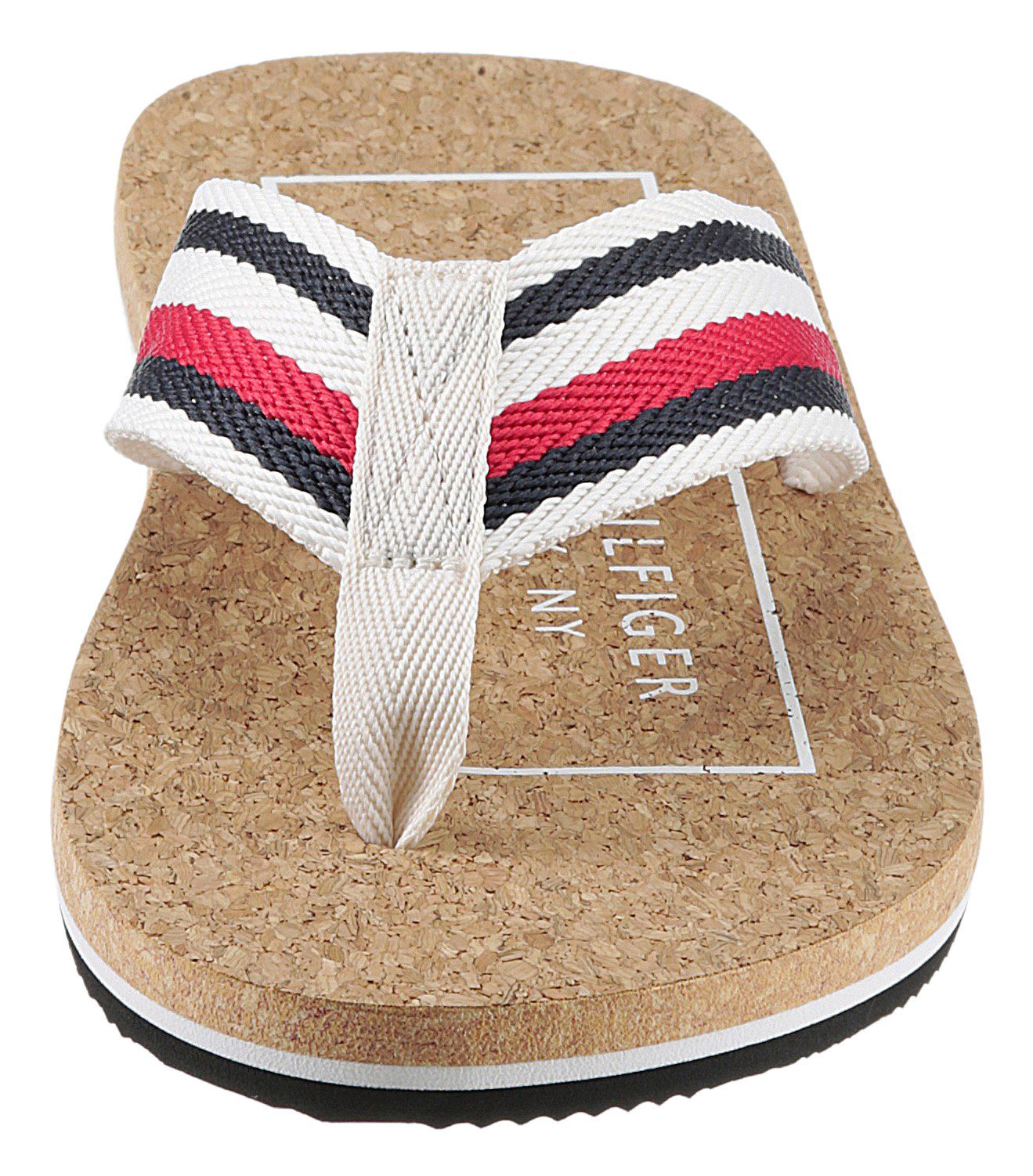 Tommy Hilfiger HILFIHER CORK BEACH SANDAL Zehentrenner mit gestreifter Bandage