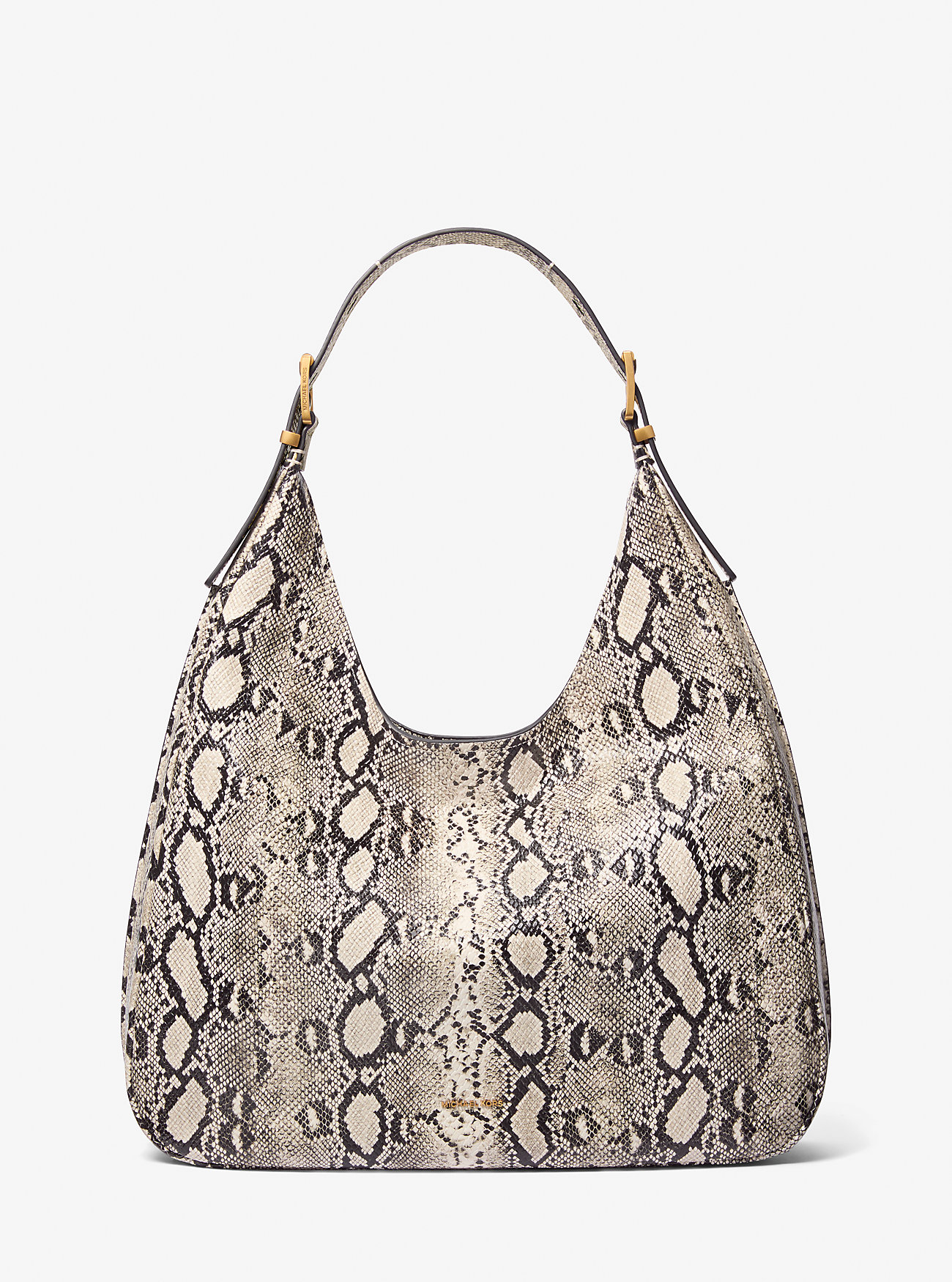 Borsa a tracolla Nolita Large Hobo in pelle con stampa serpente - NATURALE