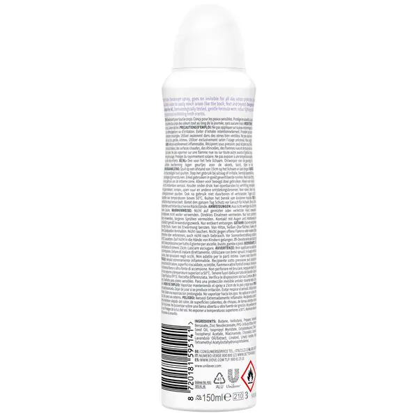 Desodorante Spray Dove Lavanda e Camomila para o Corpo Todo 150ml