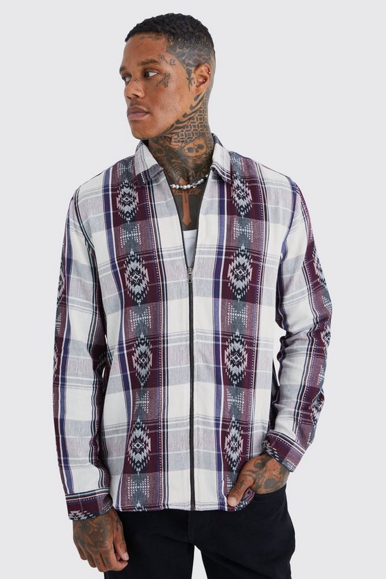 Langärmliges Overshirt mit Reißverschluss