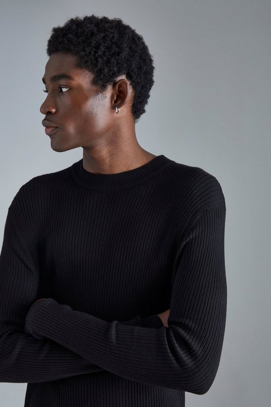 Gerippter Muscle-Fit Pullover