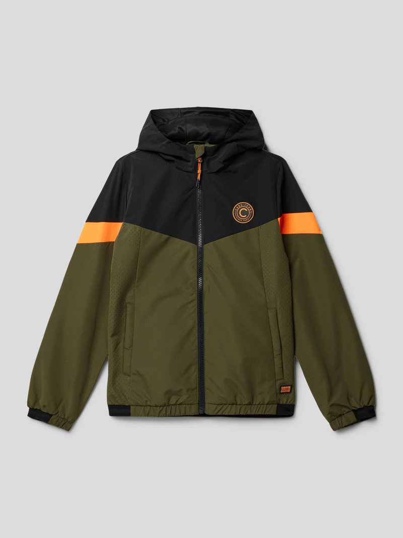 Jacke mit Kapuze Modell 'calvine' in schwarz