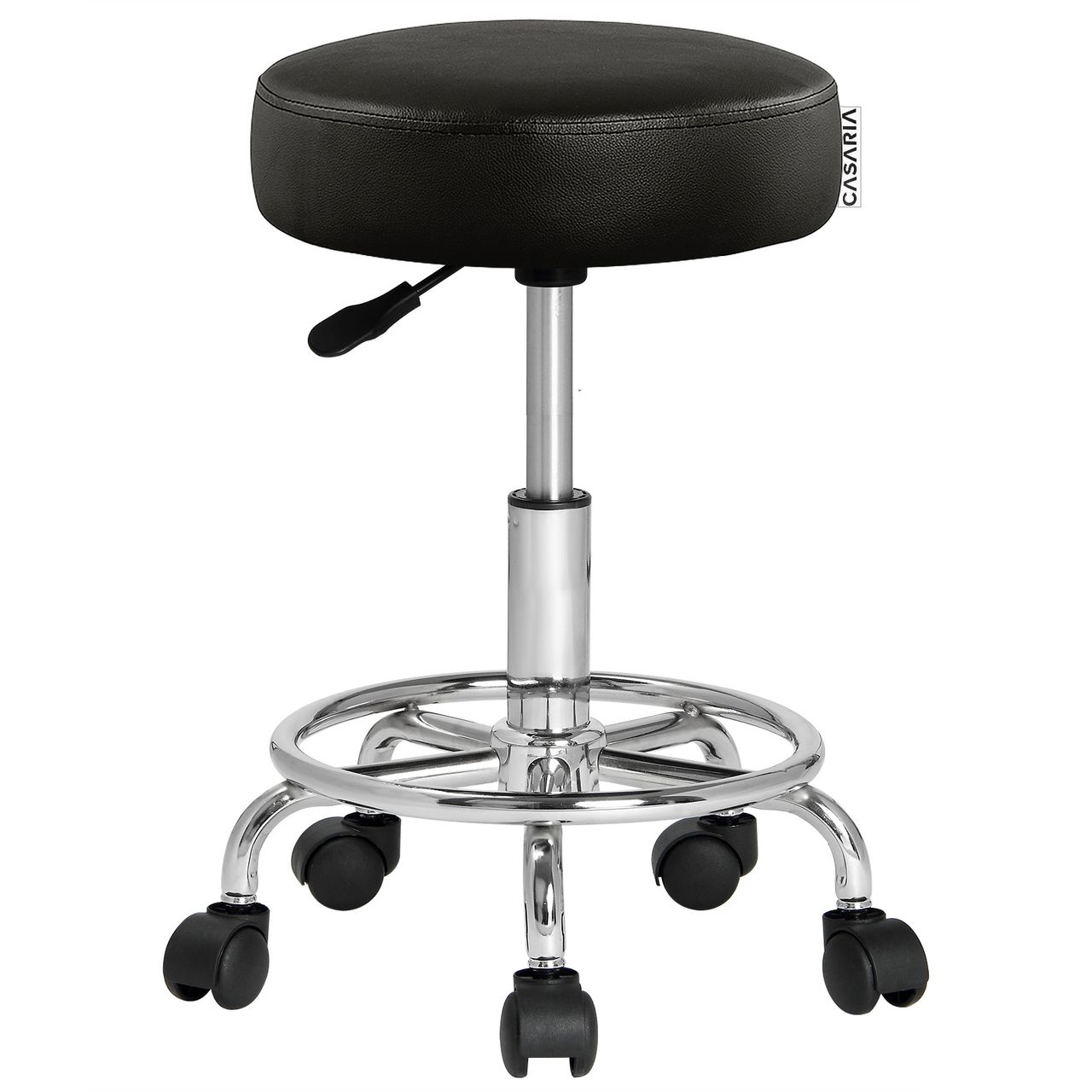 Casaria Rollhocker Kunstleder Schwarz 360° drehbar