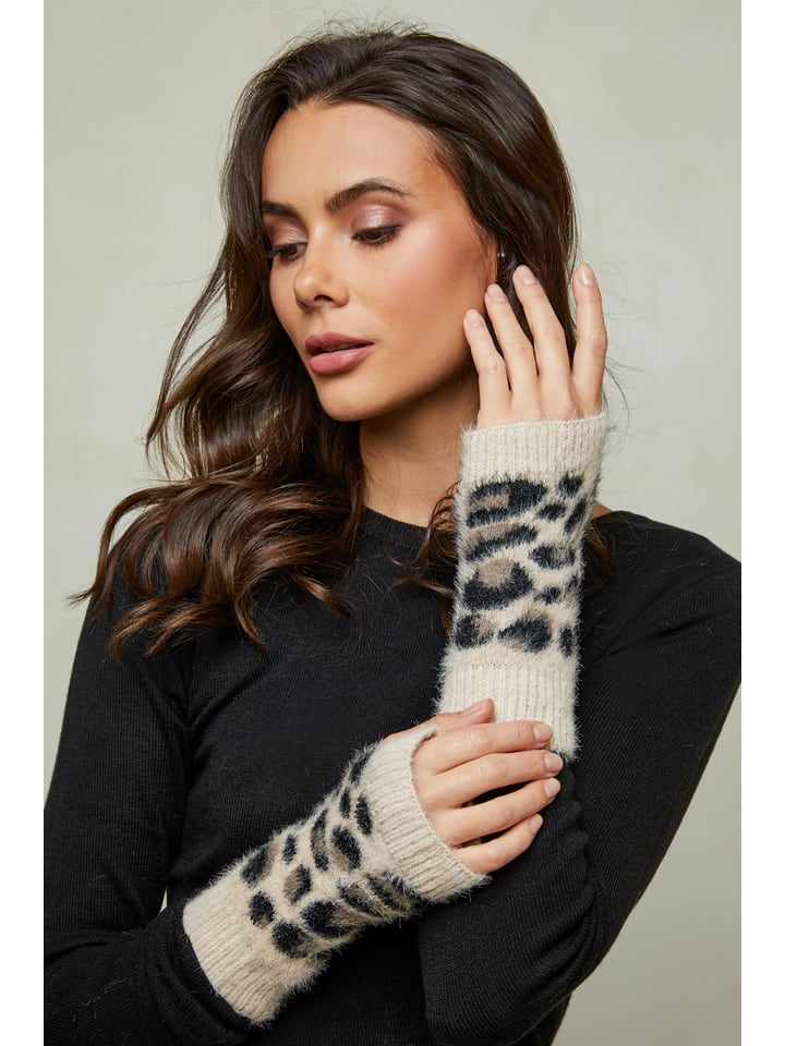 Soft Cashmere Fäustlinge in Beige/ Schwarz/ Braun günstig kaufen onesize