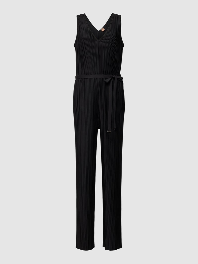 Jumpsuit mit Stoffgürtel Modell 'EDACRIA' in schwarz