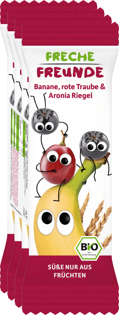 Fruchtriegel mit Getreide Banane, Rote Traube & Aronia ab 1 Jahr, 4x23g, 92 g