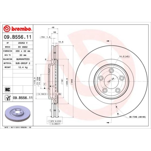 09.B556.11 BREMSSCHEIBE BREMBO VA  VP1 - ATU