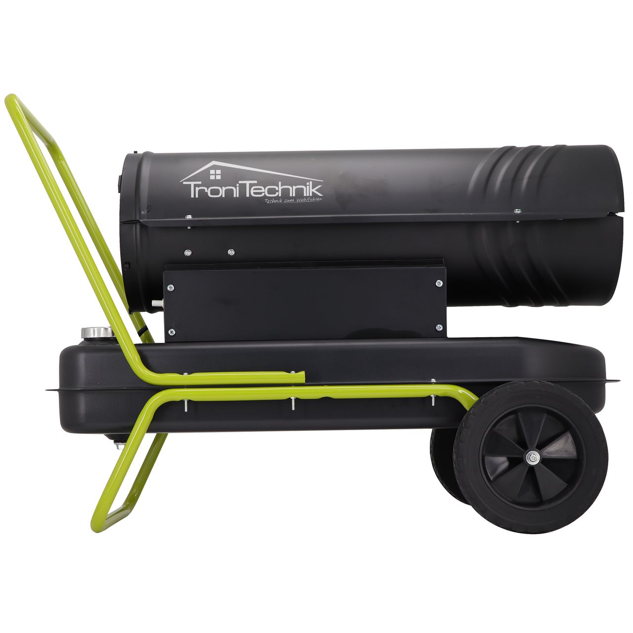 TroniTechnik TT-HK-242 Heizkanone Dieselkanone Heizlüfter 20kW mit Handgriff, Rohrrahmen und Rädern