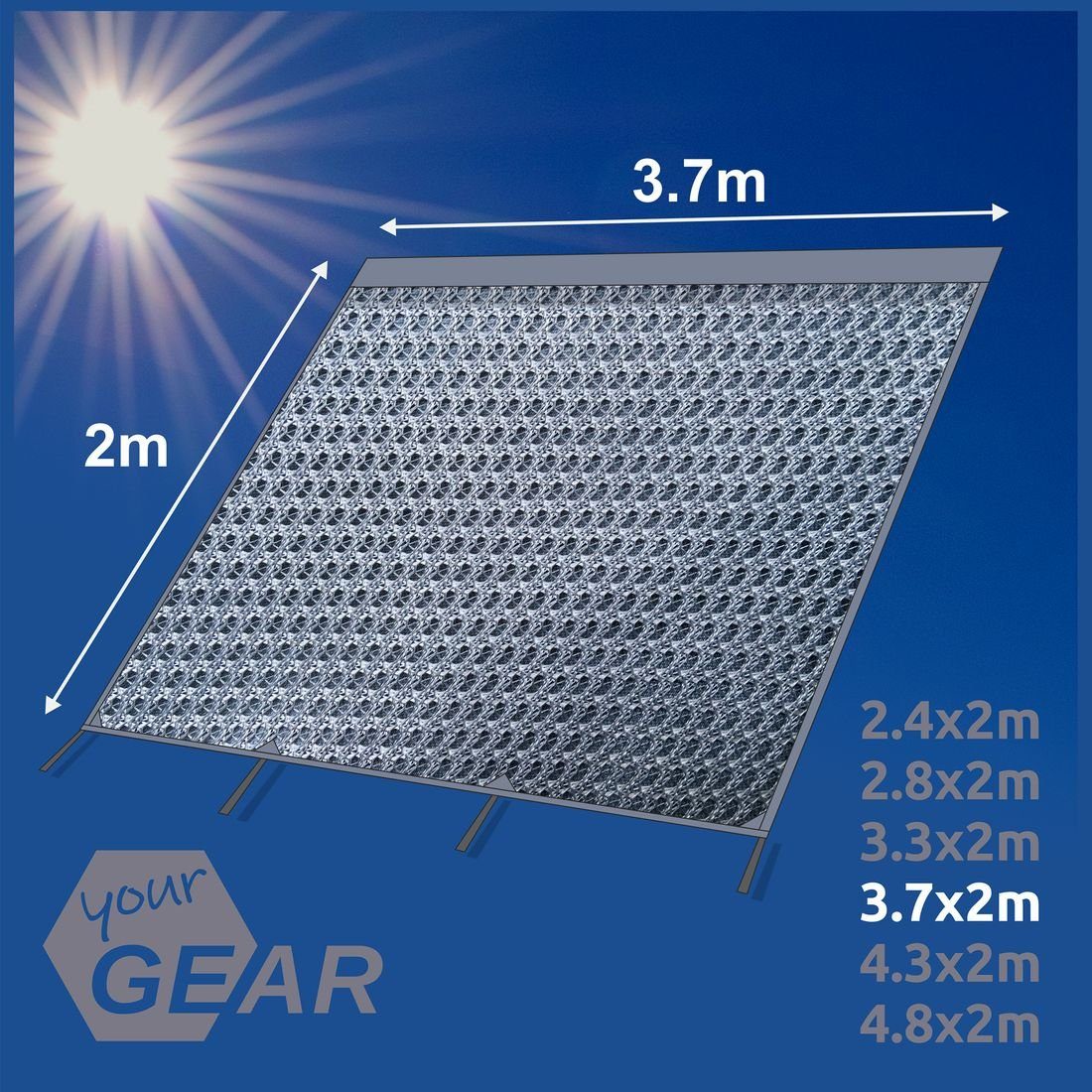 yourGEAR Vorzelt yourGEAR Capri Sun Blocker 3,7 x 2 m - Vorderwand für Markise, Personen: 0